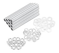 sourcing map Kit de 70 tubos de lámpara de 3.5 pulgadas con tuercas, arandelas 1/8IP, sujetadores de rosca surtidos para lámpara de techo, montaje de reparación de lámparas de techo, accesorios de