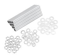 sourcing map Kit de 70 tubos de lámpara de 3.9 pulgadas con tuercas, arandelas 1/8IP, surtido de sujetadores de rosca para lámpara de techo, montaje de reparación de lámparas de techo, accesorios de