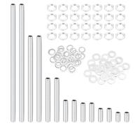 sourcing map Kit de 98 piezas de 7 tamaños con tuercas hexagonales, arandelas de tuercas hexagonales, 1/8IP roscado de tubo hueco de reparación de accesorios surtido para montaje de candelabros de