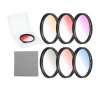 sourcing map Kit de filtros de color gradual de 62 mm, juego de 6 filtros para lente de cámara con funda y paño de limpieza para fotografía de cámara SLR, naranja, amarillo, azul, morado, rojo, gris