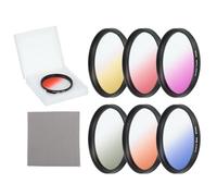 sourcing map Kit de filtros de color gradual de 67 mm, juego de 6 filtros para lente de cámara con funda y paño de limpieza para fotografía de cámara SLR, naranja, amarillo, azul, morado, rojo, gris