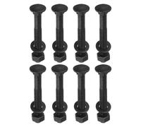 sourcing map Kit de pernos de carro M10 x 70 mm, 12 juegos de tornillos de cabeza redonda de cuello cuadrado, juego de tornillos de carro incluye arandelas y tuercas, acero al carbono, óxido negro