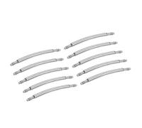 sourcing map Kit de reparación de eslabones curvados de acero inoxidable con doble brida para correa de reloj, plata, 18 mm