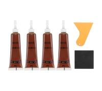 sourcing map Kit de reparación de madera, 4 piezas de relleno de retoque de madera con raspador, papel de lija para arañazos, agujeros, mesas de grietas, escritorios, reparación de suelos de madera