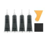sourcing map Kit de reparación de madera, 4 piezas de relleno de retoque de madera con raspador, papel de lija para arañazos, agujeros, mesas de grietas, escritorios, reparación de suelos de madera