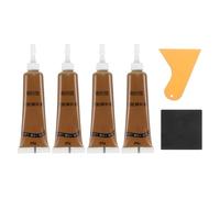 sourcing map Kit de reparación de madera, 4 piezas de relleno de retoque de madera con raspador, papel de lija para arañazos, agujeros, mesas de grietas, escritorios, reparación de suelos de madera