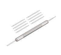 sourcing map Kit de repuesto de pasadores de correa de reloj de barra de resorte de 24 mm, 1,5 mm de diámetro, 8 unidades, con herramienta de extracción de barra de resorte