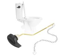 sourcing map Kit de repuesto para manija de inodoro, palanca de aleación de zinc con cadenas de aleta de acero inoxidable, reemplazo universal de palanca de descarga de inodoros de montaje lateral