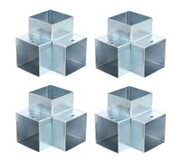 sourcing map Kit de soportes para cenador de 3 vías, soporte de esquina en ángulo recto para carpintería, kit de base de poste para madera de 2 x 2 pulgadas para patio al aire libre y cabañas de