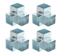 sourcing map Kit de soportes para cenador de 3 vías, soporte de esquina en ángulo recto para carpintería, kit de base de poste para madera de 1.3 x 1.3 pulgadas para patio al aire libre glorieta