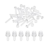 sourcing map Kit de tornillos autorroscantes y tuercas hexagonales de plástico PC transparente M3 x 15 mm, juego de 20 pernos Phillips de cabeza redonda para accesorios de máquina, transparente
