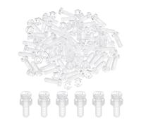 sourcing map Kit de tornillos autorroscantes y tuercas hexagonales de plástico PC transparente M5 x 15 mm, juego de 40 pernos Phillips de cabeza redonda para accesorios de máquina, transparente