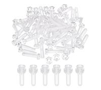 sourcing map Kit de tornillos autorroscantes y tuercas hexagonales de plástico PC transparente M6 x 25 mm, juego de 40 pernos Phillips de cabeza redonda para accesorios de máquina, transparente