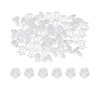 sourcing map Kit de tornillos autorroscantes y tuercas hexagonales de plástico transparente M2,5 x 4 mm, juego de 30 tornillos Phillips de cabeza redonda para accesorios de máquina, transparente