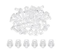 sourcing map Kit de tornillos autorroscantes y tuercas hexagonales de plástico transparente M4 x 8 mm, juego de 20 pernos Phillips de cabeza redonda para accesorios de máquina, transparente