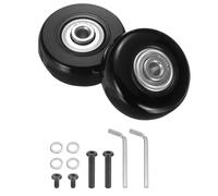 sourcing map Kits de reparación de ruedas giratorias de goma para equipaje, ruedas giratorias para maletas en línea al aire libre, Black, 51 x 17mm