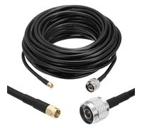 sourcing map KMR/LMR240 Cable de extensión coaxial, 50 ohm, 50 pies, SMA macho a tipo N macho, cable coaxial de baja pérdida, extensión de cable de antena con conector para 3G 4G 5G LTE Ham WiFi GPS