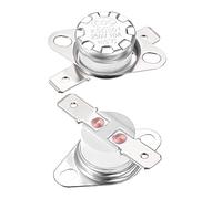 sourcing map KSD301 Interruptor Térmico para 185 °C, Termostato del Interruptor de Control Temperatura Cerámica 10A 6.3mm PIN Normalmente Cerrado NC para Microondas Horno Cafetera, 2pcs