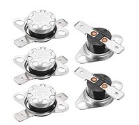 sourcing map KSD301 Interruptor Térmico para 90 °C, Termostato del Interruptor de Control Temperatura 10A 6.3mm Pin Normalmente Cerrado NC para Microondas Horno Cafetera Calefacción, 5pcs