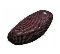 sourcing map L Negro Rojo Tela Malla 3D Elástica Funda para Sillín de Moto Resistente Al Calor Transpirable
