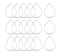 sourcing map Lágrima Cuenta Aro Eslabón, Hueco Abierto Bisel Dije Enlace Anillos 22x32mm Plateado Tono para Aretes Joyería Fabricación, Paquete de 50