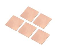 sourcing map Lámina de Cobre para Disipador de Calor, Espesor de 0.3mm, 20 x 20mm, con Cinta Adhesiva Conductora Térmica para Enfriamiento de CPU y GPU de Computadoras, Juego de 5