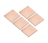 sourcing map Lámina de Cobre para Disipador de Calor, Espesor de 0.8mm, 20 x 20mm, con Cinta Adhesiva Conductora Térmica para Enfriamiento de CPU y GPU de Computadoras, Juego de 5