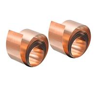 sourcing map Lámina Fina de Cobre, 2 Rollos de Cobre Puro de 0,1x30x1000mm, Hojas Tiras de de Cobre para Artesanías, Reparaciones Eléctricas, Puesta a Tierra