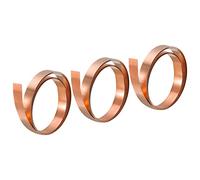 sourcing map Lámina Fina de Cobre, 3 Rollos de Cobre Puro de 0,2x10x1000mm, Hojas Tiras de de Cobre para Artesanías, Reparaciones Eléctricas, Puesta a Tierra