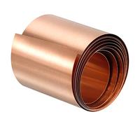 sourcing map Lámina Fina de Cobre, Rollo de Cobre Puro de 0,1x40x1000mm, Hoja Tira de de Cobre para Artesanías, Reparaciones Eléctricas, Puesta a Tierra