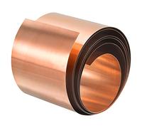 sourcing map Lámina Fina de Cobre, Rollo de Cobre Puro de 0,2x50x1000mm, Hoja Tira de de Cobre para Artesanías, Reparaciones Eléctricas, Puesta a Tierra