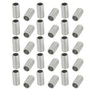 sourcing map Lámpara Tubo Boquilla, M10 Rosca 20mm Longitud Hueco Lámparas Reparación Pieza Herraje para Lámpara Luces, Zinc Chapado Plateado Tono, Paquete de 30