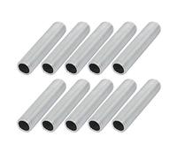 sourcing map Lámpara Tubo Boquilla, M10 Rosca 45mm Longitud Hueco Lámparas Reparación Pieza Herraje para Lámpara Luces, Zinc Chapado Plateado Tono, Paquete de 10