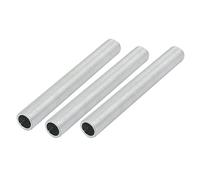 sourcing map Lámpara Tubo Boquilla, M12 Rosca 100mm Longitud Hueco Lámparas Reparación Pieza Herraje para Lámpara Luces, Zinc Aleación Plateado Tono, Paquete de 3