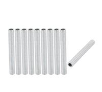 sourcing map Lámpara Tubo Boquilla, M8 Rosca 70mm Longitud Hueco Lámparas Reparación Pieza Herraje para Lámpara Luces, Zinc Chapado Plateado Tono, Paquete de 10