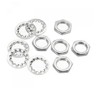 sourcing map Lámpara Tubo Roscado Bloqueo Tuercas con Arandelas M10 Tornillo Rosca Hexagonal Sujetadores para Candelabro Techo Luz Reparación Montaje Bricolaje Herraje, Paquete de 200