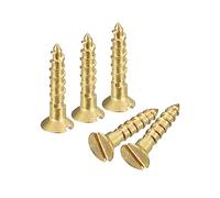 sourcing map Latón Madera Tornillos, 100uds M1.6 x 8mm Ranurado Accionamiento Plano Cabeza Autorroscante Tornillo Avellanado para Carpintería Muebles