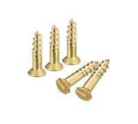 sourcing map Latón Madera Tornillos, 50uds M2 x 8mm Ranurado Accionamiento Plano Cabeza Autorroscante Tornillo Avellanado para Carpintería Muebles