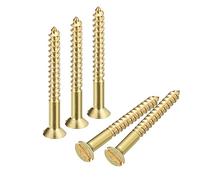 sourcing map Latón Madera Tornillos, 50uds M3 x 30mm Ranurado Accionamiento Plano Cabeza Autorroscante Tornillo Avellanado para Carpintería Muebles