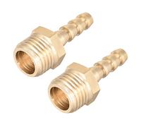 sourcing map Latón Montaje Conector Métrico Macho a Púa 6 mm x M14x1.5 (2 piezas)