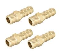 sourcing map Latón Montaje Conector Métrico Macho a Púa Manguera 8 mm x M10x1 (4 Piezas)