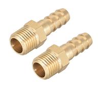 sourcing map Latón Montaje Conector Métrico Macho a Púa Manguera 8 mm x M12x1.25 (2 Piezas)