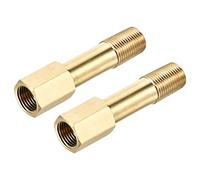 sourcing map Latón Tubo Montaje G1/8 Hembra a G1/8 Macho Rosca Adaptador 50mm Largo Extensión Conector Hexagonal Tubo Acoplamiento Paquete de 2