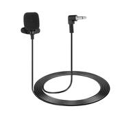 sourcing map Lavalier Micrófono de solapa, micrófono de cuello de condensador mono de codo de 3,5 mm, micrófono de condensador omnidireccional con cable de 1,5 m, mini micrófono de solapa para