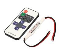 sourcing map LED Tira Atenuador, 12V a 24V Brillo Ajustable Lámpara Interruptor con 11 Teclas RF Remoto Controlador para Único Color Tiras, Paquete de 2