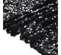 Sourcing Map Lentejuelas Negro, 1 Yarda x 3.9 Pies Ancho Terciopelo, Malla Completo Brillo para Costura, Artesanía, Ropa y Decoración