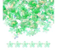 sourcing map Lentejuelas sueltas de flores de 50 g, lentejuelas brillantes de 10 mm para accesorios de ropa, bordado, costura, manualidades, suministros de arte, color verde transparente