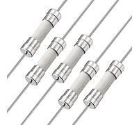 sourcing map Lento Golpe Fusible Tiempo Retardo Conductor Alambre Cerámica Fusibles 5mm x 20mm 250V T2.5A 5uds