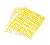sourcing map Letra Número Pegatinas Juego, 1 Pulgadas Vinilo Auto Adhesivo Impermeable Pegatinas para Buzón Dirección Señal Bricolaje Regalo Tarjeta, 486uds 6 Hojas Amarillo