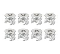 sourcing map Leva Bloqueo Tuerca para Muebles, 24uds 15x12mm Junta Conector Bloqueo Tuercas Muebles Conexión Leva Montajes, Blanco